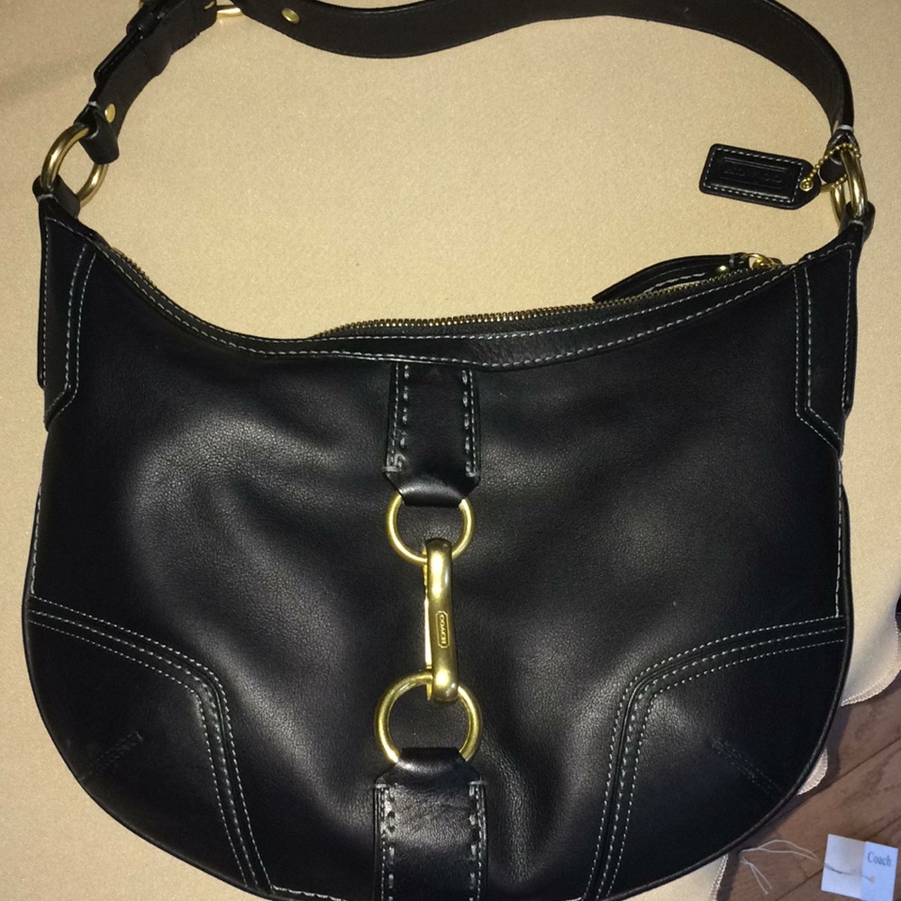 Coach black leather purse